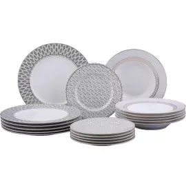 Сервиз столовый "Саламандра Грей" формы Премиум, на 6 персон, 18 предметов